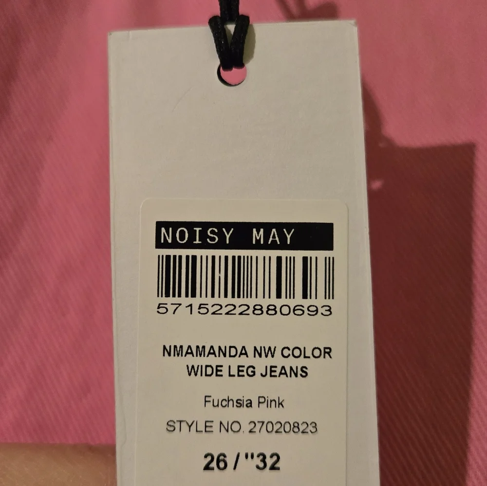 Noisy May Pink Wide Leg Jeans Amanda Style Size 26 x 32 - Picture 12 of 13